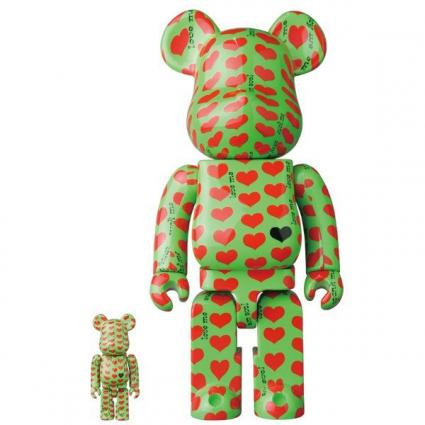 BE@RBRICK Green Heart 100% & 400%