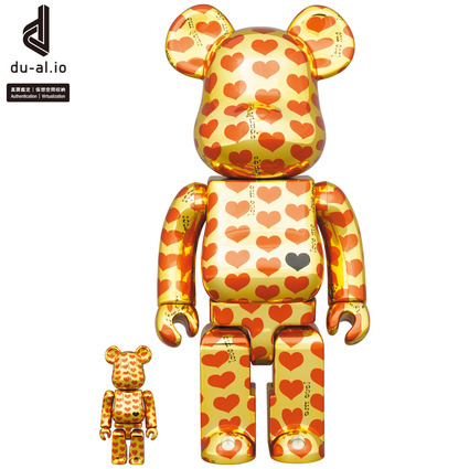 BE@RBRICK Gold Heart 100% & 400%