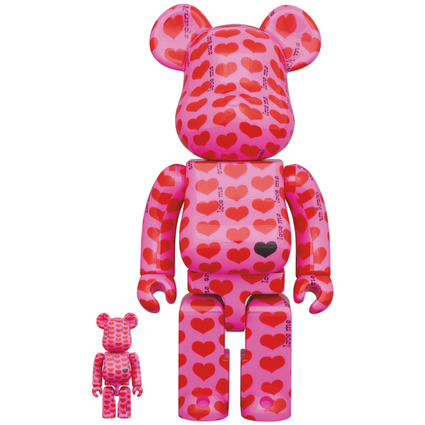 BE@RBRICK Pink Heart 100% & 400%