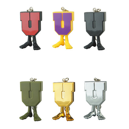 UNDEFEATED U-MAN KEYCHAIN BLACK×RED/PURPLE×YELLOW/BLACK/ OLIVE/GOLD CHROME/CHROME