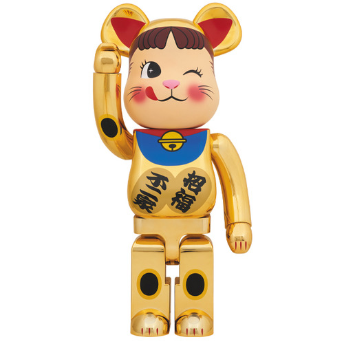 BE@RBRICK 招き猫 ペコちゃん 金メッキ弐 1000%