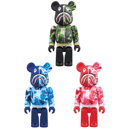 BAPE(R) CAMO SHARK BE@RBRICK 100%