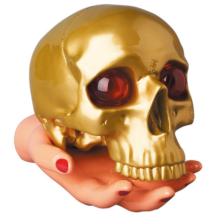 SKULL & HAND LAMP GOLD