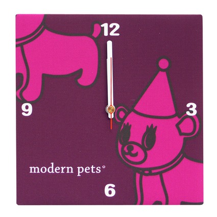 ファブリッククロック　modern　pets　パープル