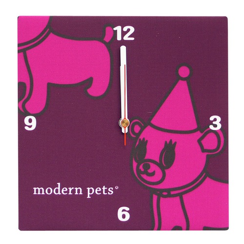 ファブリッククロック　modern　pets　パープル
