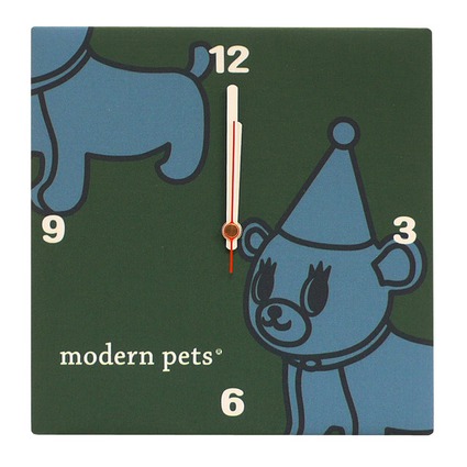 ファブリッククロック　modern　pets　ビリジアン