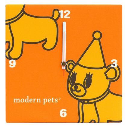 ファブリッククロック　modern　pets　オレンジ