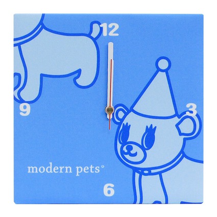 ファブリッククロック　modern　pets　スカイブルー