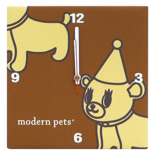 ファブリッククロック　modern　pets　ブラウン