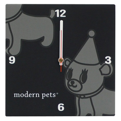ファブリッククロック　modern　pets　ブラック