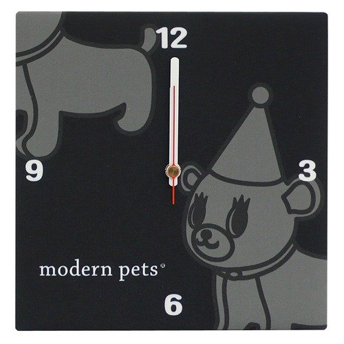 ファブリッククロック　modern　pets　ブラック